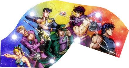 In a pan-shot with the other JoJos