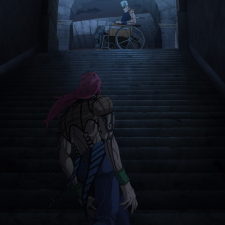 Diavolo arriving to the Colosseum stairs