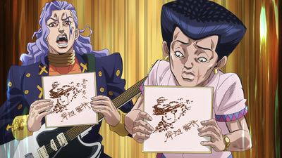 Autographs of Pink Dark Boy made for Tamami and Akira in TSKR Episode 2
