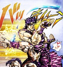 Joseph during his fight with Kars, Kars demonstrating his newly acquired Ripple