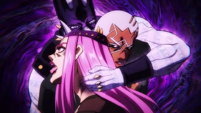 Whitesnake controlling Anasui to point out the location of the blood spikes