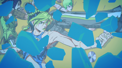 In a battle-ready pose with Ermes & Jolyne, STONE OCEAN