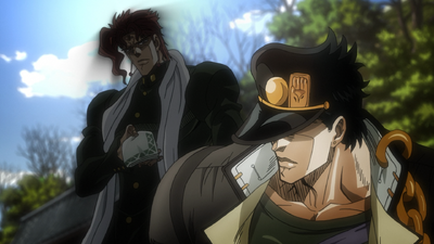 Kakyoin meets Jotaro for the first time