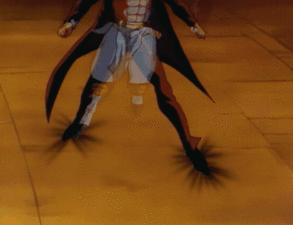 Джотаро использует Star Platinum, чтобы отпрыгнуть от атак ДИО