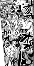 Revealed to be able to see Ghost Kira and goes to attack him