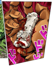 Pucci holding DIO's freshly removed bone