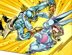 Diego Brando's Scary Monsters against Funny Valentine's D4C