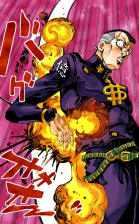 Okuyasu, fatally wounded by Killer Queen
