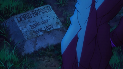Dario's grave in the anime