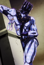 Whitesnake holding Jotaro's memory & stand DISCs.after killing Johngalli A.