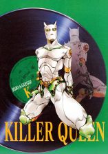 Arte conceitual do Killer Queen do livro de Stands de JOJO A-GO!GO!
