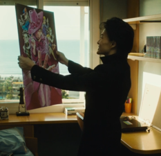 Koichi Getting Ready To Hang Up His Pink Dark Boy Poster