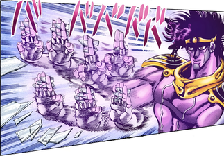 Star Platinum catches all the glass shards