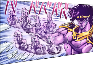 Star Platinum segura todos os estilhaços de vidro