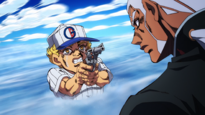 Emporio threatening to use the ghost gun on Pucci