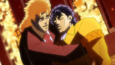 Speedwagon cries tears of joy upon Jonathan surviving his fight with Dio