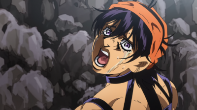 Narancia breaks down into tears upon coming to the realization that Abbacchio has died
