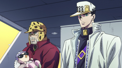Joseph compares Josuke and his friends to Jotaro during their battle in Egypt