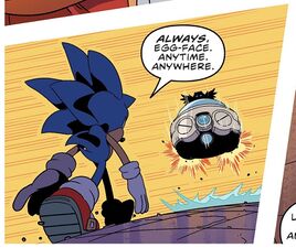 Sonic approaching Dr. Eggman in Issue #32