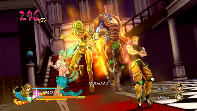 The World and Gold Experience combo in DIO + Giorno DHA