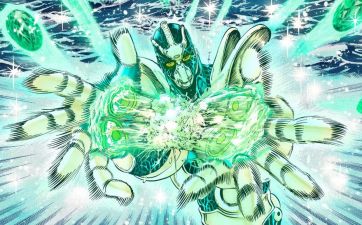 Hierophant Green's first shown use of the Emerald Splash