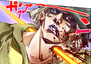 Fatally shot in the neck by Funny Valentine