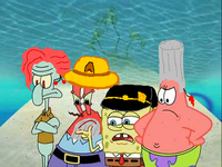 Squidward Mr. Krabs SpongeBob and Patrick Can Breathe on Land.png