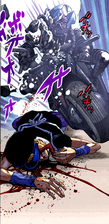 Nijimura collapses and passes away, her stand crumbling