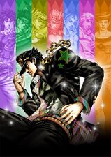 In the game's poster among the other JoJos