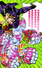 Josuke uses Crazy Diamond to break into a car while escaping Highway Star
