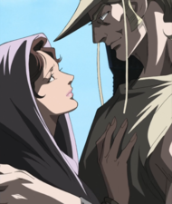 Hol Horse and Nena embrace after Hol Horse confesses his "love" to Nena