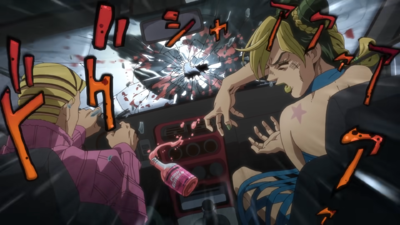 Jolyne and Romeo hit someone with their car