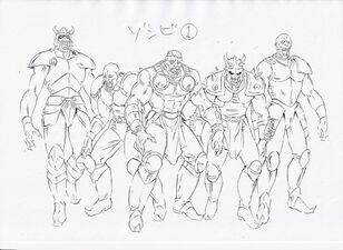 Phantom Blood Movie Extra Zombies #1 Front of Body Model Sheet