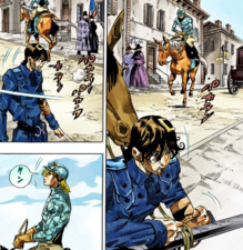 Walking past Diego