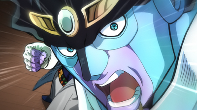 Star Platinum about to throw a punch