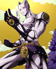 kira yoshikage and killer queen (jojo no kimyou na bouken and 1 more) drawn  by shihou_(g-o-s)